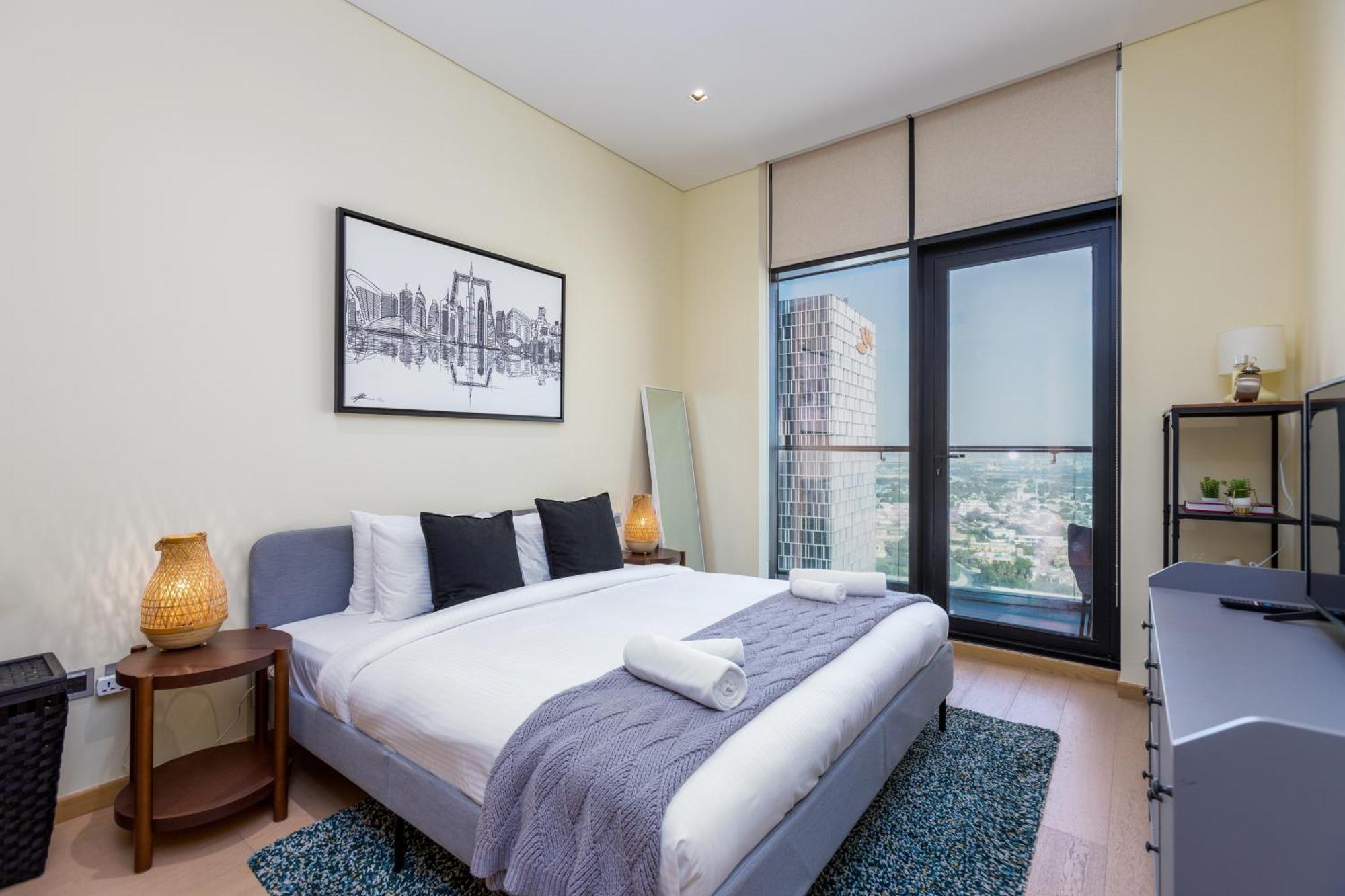 Modern 1Br Apartment, High Floor, Near Dubai Mall Dış mekan fotoğraf